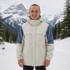 Helly Hansen Jacket Mens Large Gray Style In Motion Insulated Ski Snow Coat MINT